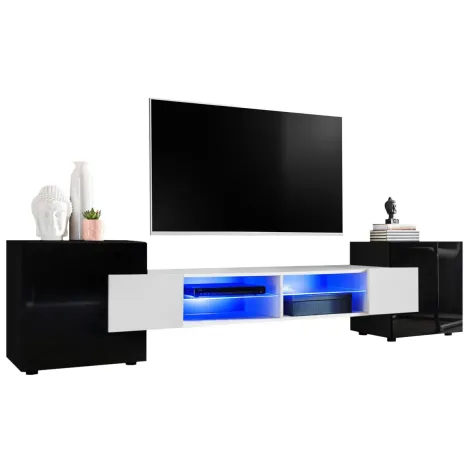 TV-Schrank Merano, Schwarz/Weiß - 5